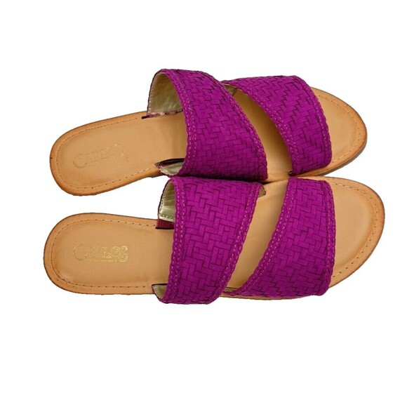Carlos Santana Women's Size 9M Sandals Slip On Slide Flat Open Toe Fuchsia - Picture 3 of 7